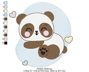 Sleeeping Panda embroidery design - Male Animal embroidery designs machine embroidery pattern - Baby boy embroidery file - instant download