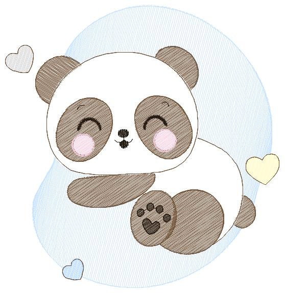 Sleeeping Panda embroidery design - Male Animal embroidery designs machine embroidery pattern - Baby boy embroidery file - instant download