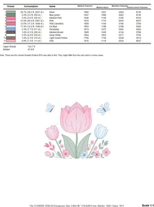 Tulip embroidery designs - Flower embroidery design machine embroidery pattern - Kitchen towel embroidery file - instant download pes dst