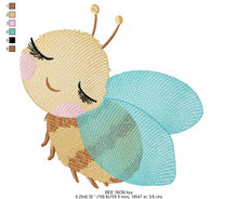 Cargar imagen en el visor de la galería, Bee embroidery design - Bees embroidery designs machine embroidery pattern - baby girl embroidery file - honey bee design - Save the bees
