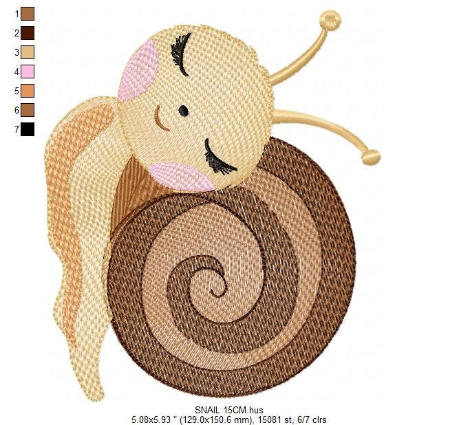 Snail embroidery design - Animal embroidery designs machine embroidery pattern - Slug Garden Bug embroidery file - instant download digital