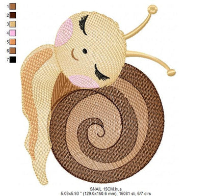 Snail embroidery design - Animal embroidery designs machine embroidery pattern - Slug Garden Bug embroidery file - instant download digital