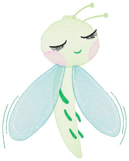 Dragonfly embroidery design - Spring Garden Bug embroidery designs machine embroidery pattern - Children embroidery file - instant download