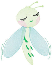 Load image into Gallery viewer, Dragonfly embroidery design - Spring Garden Bug embroidery designs machine embroidery pattern - Children embroidery file - instant download
