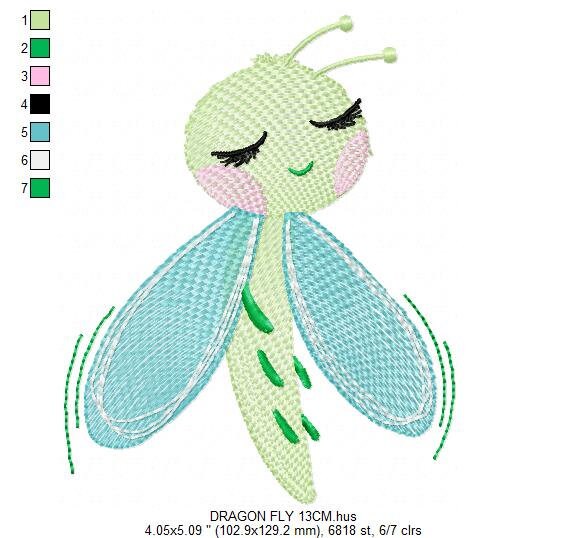 Dragonfly embroidery design - Spring Garden Bug embroidery designs machine embroidery pattern - Children embroidery file - instant download