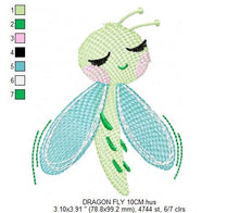 Charger l&#39;image dans la galerie, Dragonfly embroidery design - Spring Garden Bug embroidery designs machine embroidery pattern - Children embroidery file - instant download
