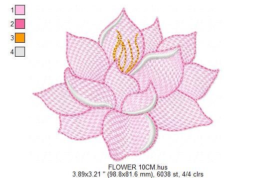Delicate flower embroidery designs - Lotus embroidery design machine embroidery pattern - Floral embroidery file - instant download pes jef Marcia Embroidery
