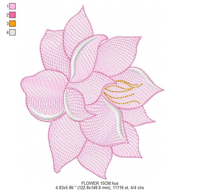 Delicate flower embroidery designs - Lotus embroidery design machine embroidery pattern - Floral embroidery file - instant download pes jef Marcia Embroidery