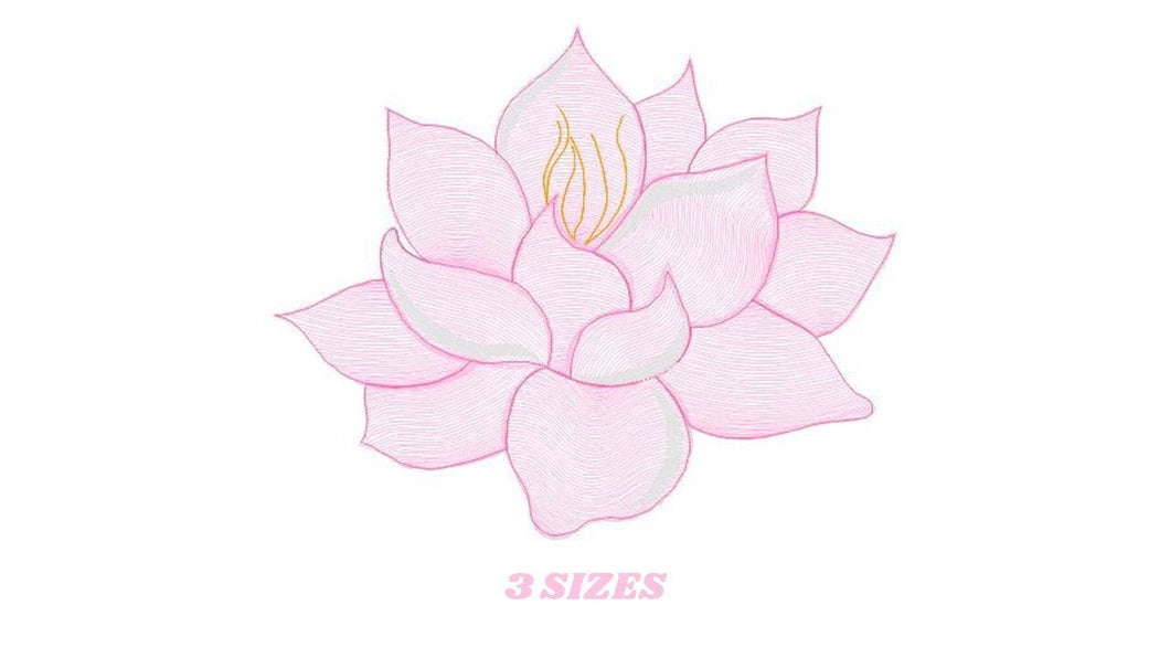 Delicate flower embroidery designs - Lotus embroidery design machine embroidery pattern - Floral embroidery file - instant download pes jef