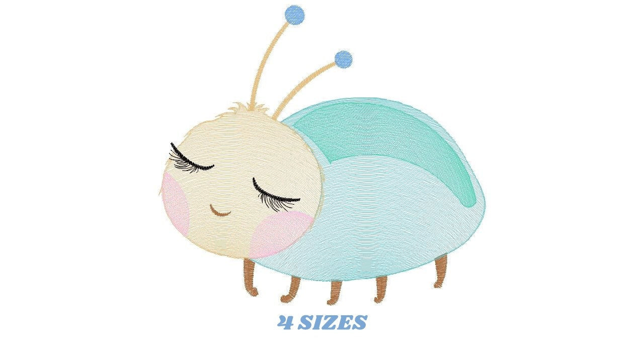 Beetle embroidery design - Garden Bug embroidery designs machine embroidery pattern - baby girl embroidery file - instant download pes jef