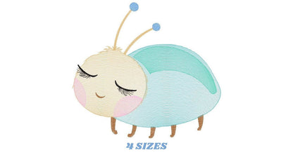 Beetle embroidery design - Garden Bug embroidery designs machine embroidery pattern - baby girl embroidery file - instant download pes jef