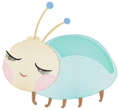 Beetle embroidery design - Garden Bug embroidery designs machine embroidery pattern - baby girl embroidery file - instant download pes jef