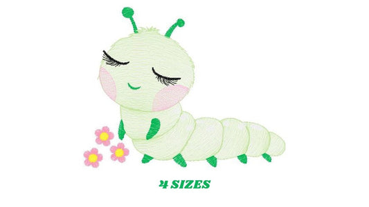 Centipede embroidery design - Animal Bug embroidery designs machine embroidery pattern - Kitchen towel embroidery file - instant download