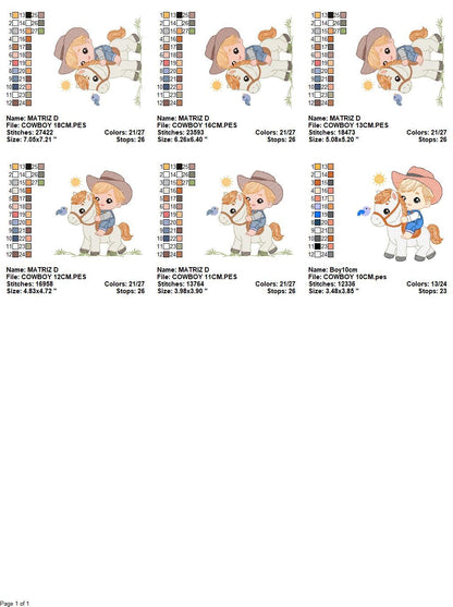 Cowboy embroidery design - Baby boy with horse embroidery designs machine embroidery pattern - Farm ranch embroidery file - instant download