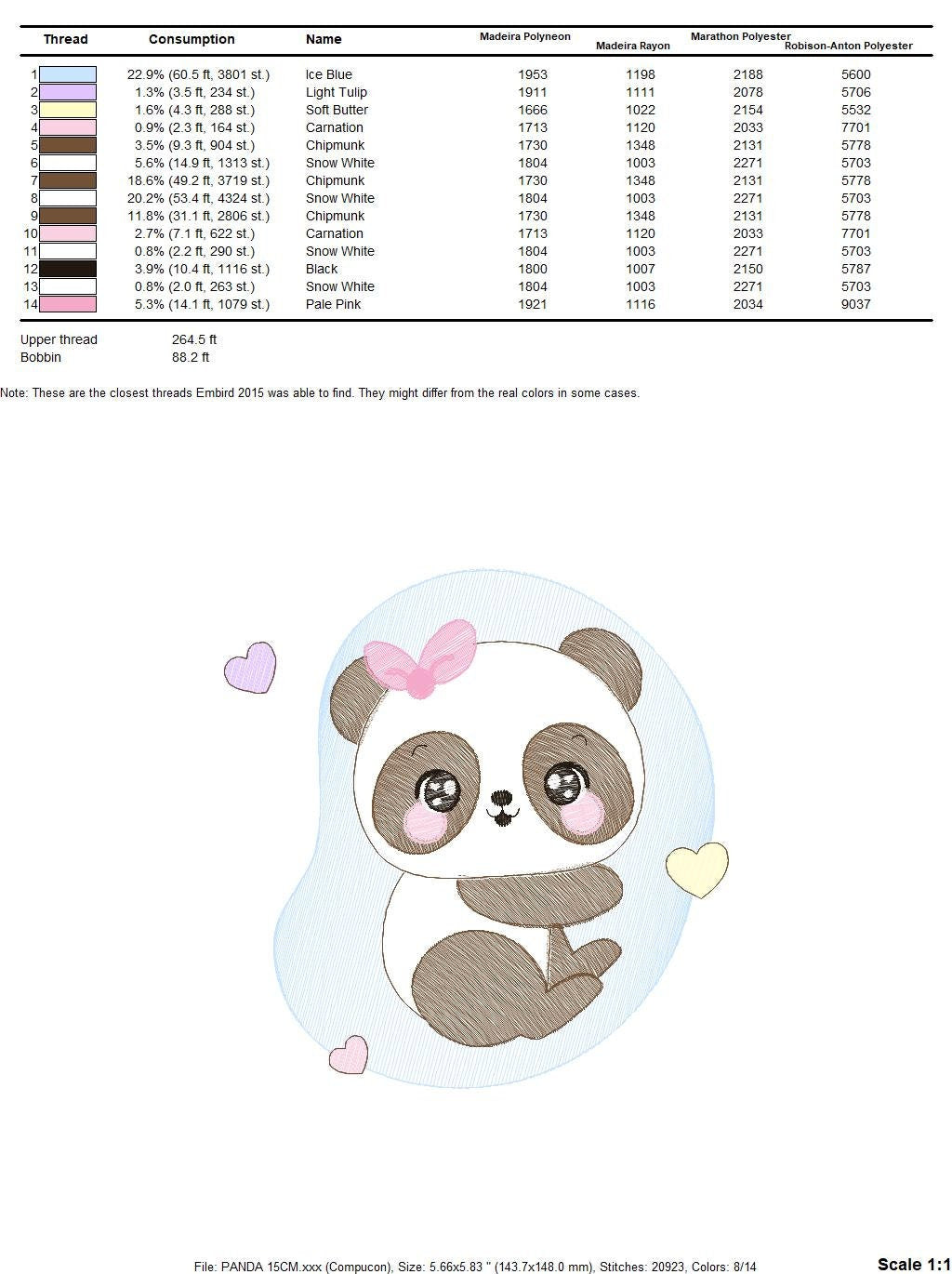 Female Panda embroidery design - Animal embroidery designs machine embroidery pattern - Baby girl embroidery file - Cute Sweet Panda design