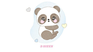 Male Panda embroidery design - Animal embroidery designs machine embroidery pattern - Baby boy embroidery file - instant download his dst