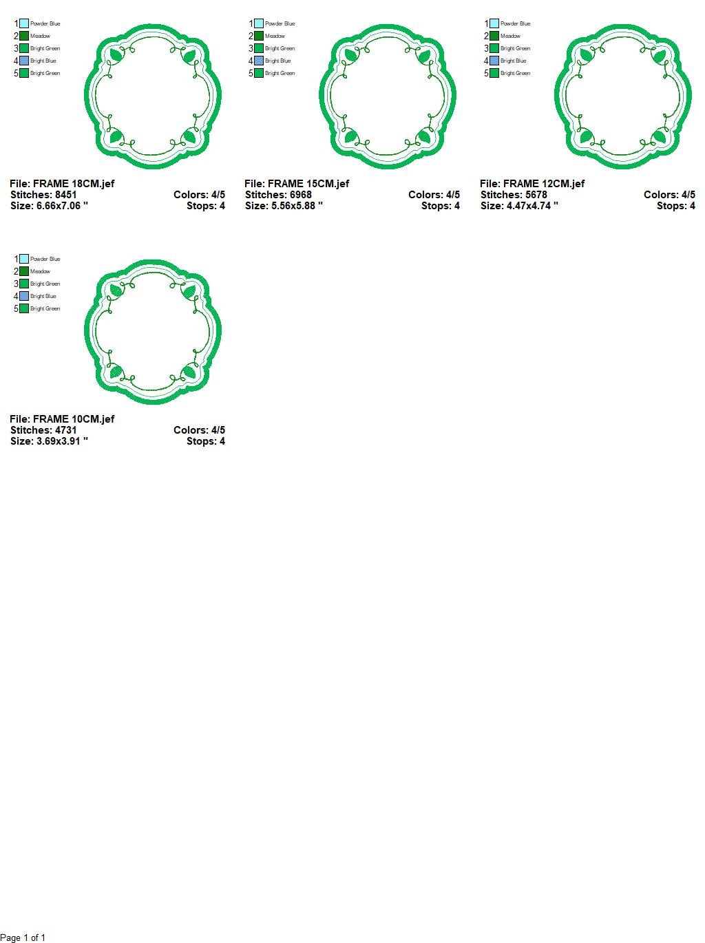 Monogram Frame embroidery designs - Flower embroidery design machine embroidery pattern - Floral embroidery file - baby girl embroidery pes