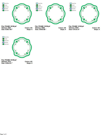 Monogram Frame embroidery designs - Flower embroidery design machine embroidery pattern - Floral embroidery file - baby girl embroidery pes