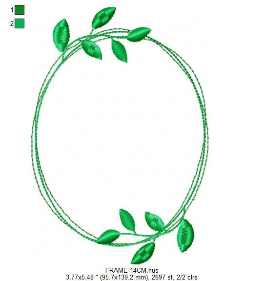 Monogram Frame embroidery designs - Laurel Flower machine embroidery pattern - Instant download Marcia Embroidery