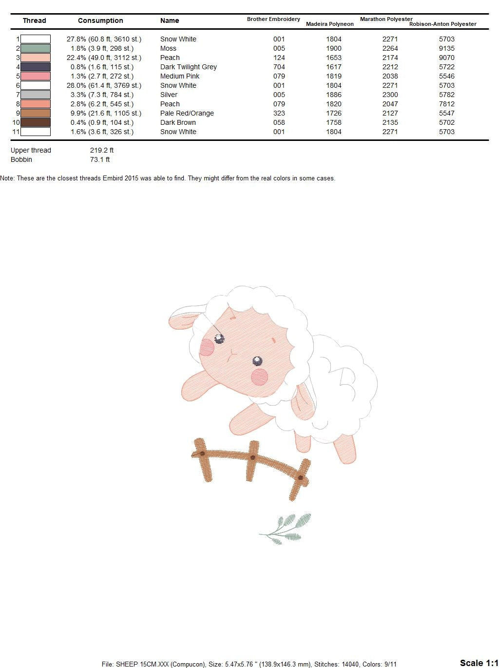 Sheep with fence embroidery design - Lamb embroidery designs machine embroidery pattern - baby girl embroidery file - newborn embroidery hus Marcia Embroidery