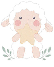 Charger l&#39;image dans la galerie, Sheep with star embroidery design - Lamb embroidery designs machine embroidery pattern - Baby boy embroidery file - Animal quilt embroidery
