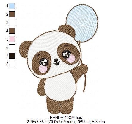 Panda embroidery design - Animal embroidery designs machine embroidery pattern - Baby boy embroidery file - Panda with butterfly download