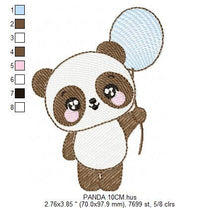 Laden Sie das Bild in den Galerie-Viewer, Panda embroidery design - Animal embroidery designs machine embroidery pattern - Baby boy embroidery file - Panda with butterfly download
