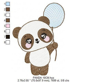 Panda embroidery design - Animal embroidery designs machine embroidery pattern - Baby boy embroidery file - Panda with butterfly download