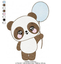 Cargar imagen en el visor de la galería, Panda embroidery design - Animal embroidery designs machine embroidery pattern - Baby boy embroidery file - Panda with butterfly download
