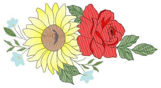 Sunflowers embroidery designs - Flower embroidery design machine embroidery pattern - floral roses embroidery file - instant download hus