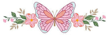 Cargar imagen en el visor de la galería, Butterfly with Flowers embroidery designs - Butterfly embroidery design machine embroidery pattern - Kitchen Tea towel embroidery file
