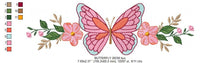 Charger l&#39;image dans la galerie, Butterfly with Flowers embroidery designs - Butterfly embroidery design machine embroidery pattern - Kitchen Tea towel embroidery file
