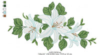 Charger l&#39;image dans la galerie, Lilies embroidery designs - Flower embroidery design machine embroidery pattern - floral embroidery file - kitchen towel embroidery decor
