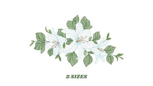 Lilies embroidery designs - Flower embroidery design machine embroidery pattern - floral embroidery file - kitchen towel embroidery decor