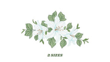 Load image into Gallery viewer, Lilies embroidery designs - Flower embroidery design machine embroidery pattern - floral embroidery file - kitchen towel embroidery decor
