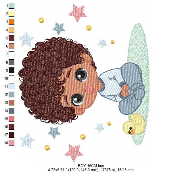 Baby boy embroidery design - Black Boy with curly hair embroidery designs machine embroidery pattern - Boy with toy embroidery download jef
