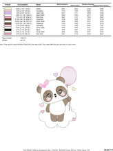 Cargar imagen en el visor de la galería, Panda embroidery design - Animal embroidery designs machine embroidery pattern - Baby girl embroidery file - Panda with balloon and cloud
