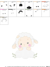 Charger l&#39;image dans la galerie, Sheep with cloud embroidery design - Lamb embroidery designs machine embroidery pattern - baby boy embroidery file - newborn embroidery dst
