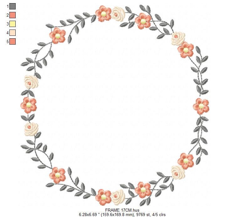 Frame embroidery designs - Flower embroidery design machine embroidery pattern - rose embroidery file girl embroidery - roses frame design Marcia Embroidery