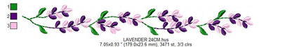 Lavender embroidery designs - Spring flowers embroidery design machine embroidery pattern - Tea towel kitchen embroidery file - download jef