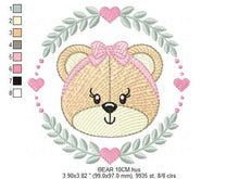 Laden Sie das Bild in den Galerie-Viewer, Frame Female Bear embroidery designs - Laurel Teddy embroidery design machine embroidery pattern - Baby Girl embroidery - instant download
