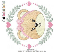 Load image into Gallery viewer, Frame Female Bear embroidery designs - Laurel Teddy embroidery design machine embroidery pattern - Baby Girl embroidery - instant download
