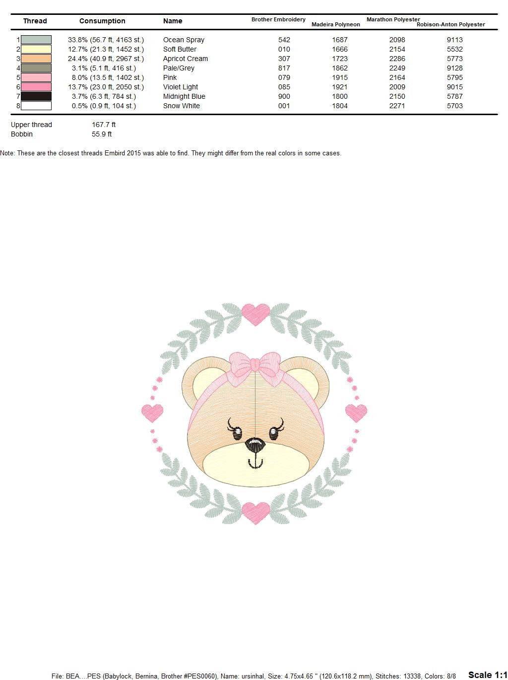 Frame Female Bear embroidery designs - Laurel Teddy embroidery design machine embroidery pattern - Baby Girl embroidery - instant download Marcia Embroidery