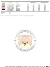 Load image into Gallery viewer, Frame Female Bear embroidery designs - Laurel Teddy embroidery design machine embroidery pattern - Baby Girl embroidery - instant download
