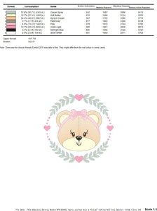 Frame Female Bear embroidery designs - Laurel Teddy embroidery design machine embroidery pattern - Baby Girl embroidery - instant download