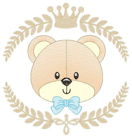 Frame Male Bear embroidery designs - Laurel teddy embroidery design machine embroidery pattern - Bear wreath embroidery - instant download