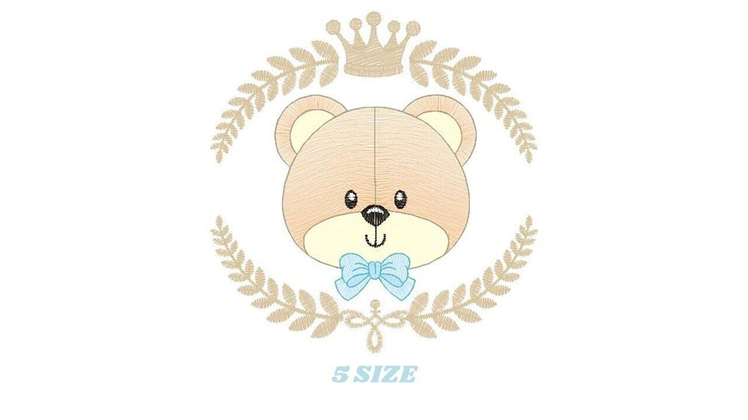 Frame Male Bear embroidery designs - Laurel teddy embroidery design machine embroidery pattern - Bear wreath embroidery - instant download