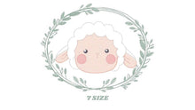 Cargar imagen en el visor de la galería, Frame with Sheep embroidery design - Lamb embroidery designs machine embroidery pattern - baby girl embroidery file - Laurel frame download
