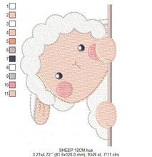 Charger l&#39;image dans la galerie, Peek a boo Sheep embroidery design - Lamb embroidery designs machine embroidery pattern - Baby boy embroidery file - Animal quilt embroidery
