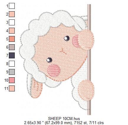 Peek a boo Sheep embroidery design - Lamb embroidery designs machine embroidery pattern - Baby boy embroidery file - Animal quilt embroidery